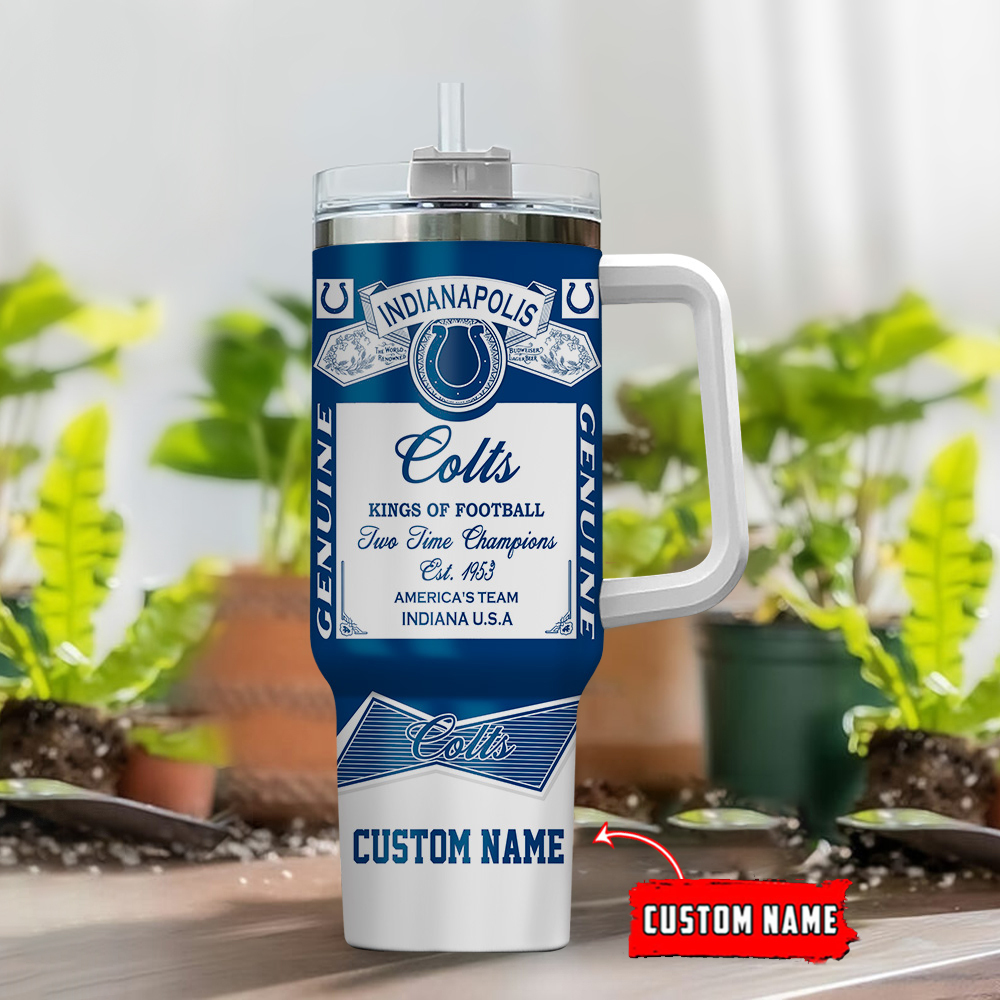 Personalized Indianapolis Colts Tumbler - Custom Name Football Fan Gift - Image 2