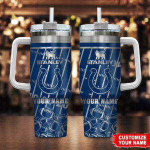 Customizable Football Team Tumbler with Handle - Personalized Name - 40oz
