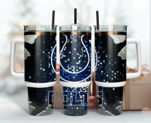 Sleek Mosaic Blue Travel Tumbler with Straw & Handle - Perfect Gift Idea