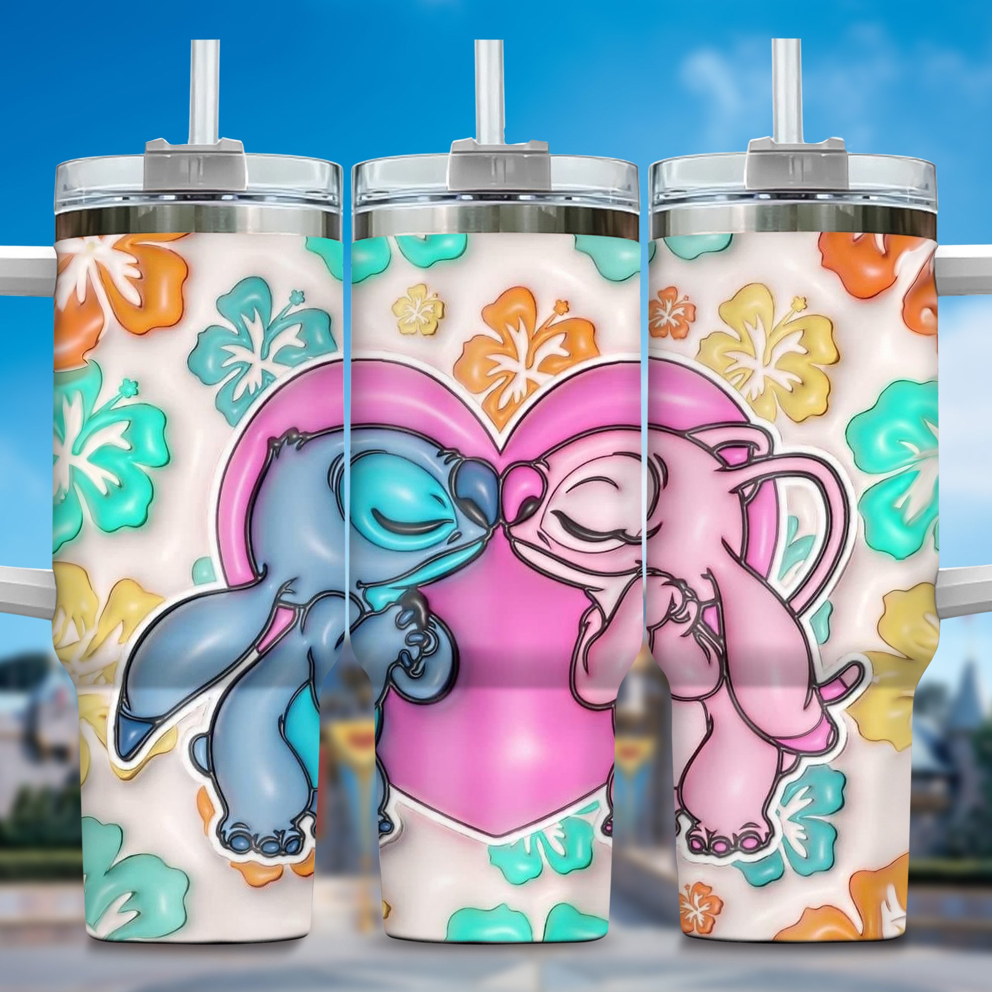 Cute Cartoon-Themed Insulated Tumbler with Straw - Perfect for On-the-Go