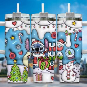 Festive Holiday Tumbler with Straw - Cute Christmas Design for Hot & Cold Drinks