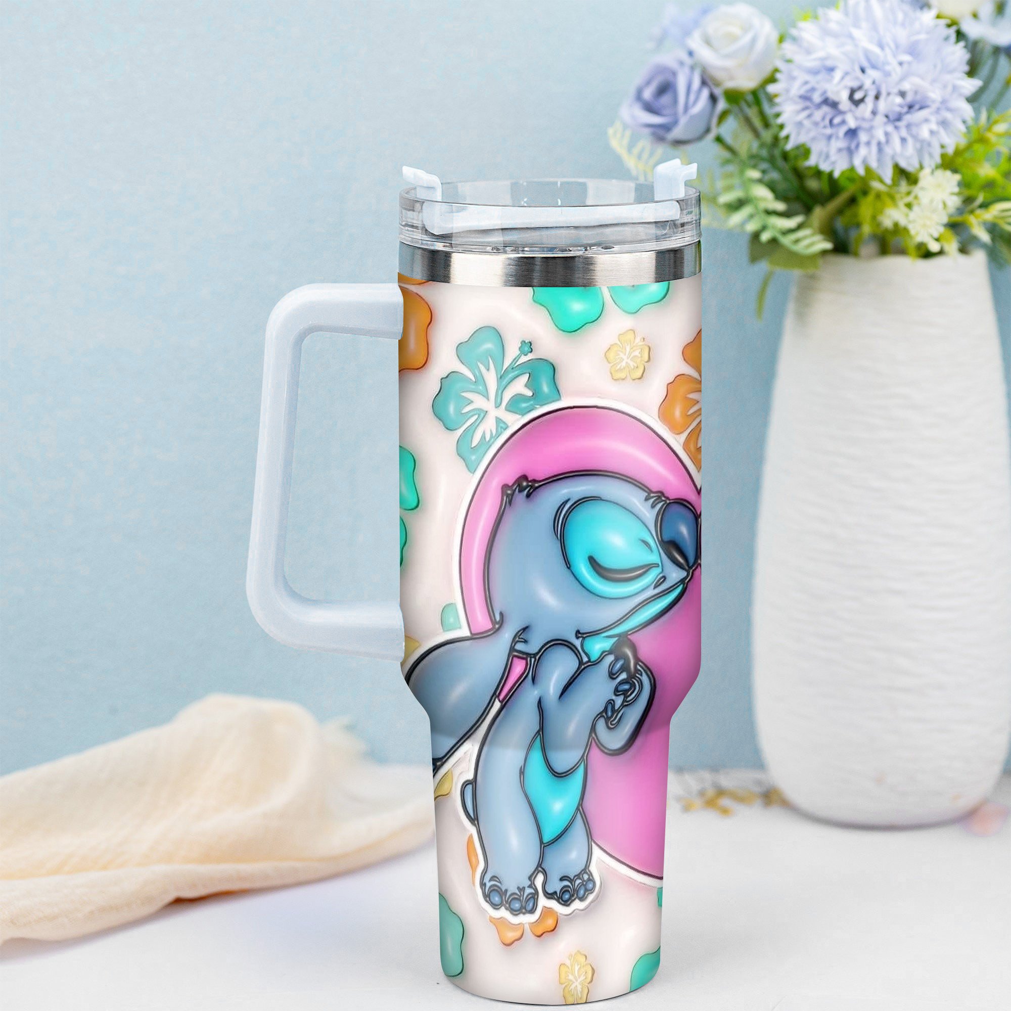 Cute Cartoon-Themed Insulated Tumbler with Straw - Perfect for On-the-Go - Image 3