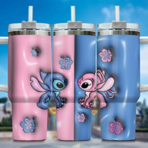 Cute Cartoon Couple Tumbler - Double-Walled Insulated Drinkware