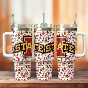 Iowa State Cyclones NCAA Sports Custom Stanley Quencher 40oz Stainless Steel Tumbler With Handle - Threewoofs