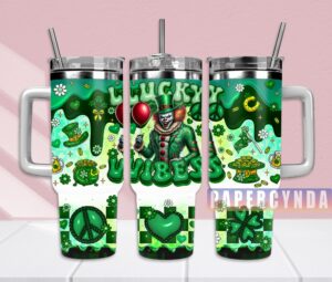 Lucky Vibes St. Patrick's Day Tumbler - Fun & Festive Design