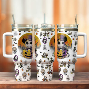 Jack Skellington The Nightmare Before Christmas Movies Custom Stanley Quencher 40oz Stainless Steel Tumbler With Handle - Threewoofs