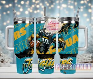 Sleek Jaguars Tumbler with Straw - Perfect for Game Day Hydration