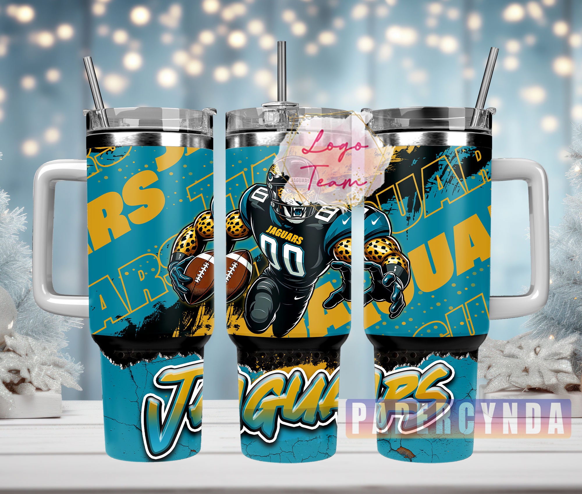 Sleek Jaguars Tumbler with Straw - Perfect for Game Day Hydration