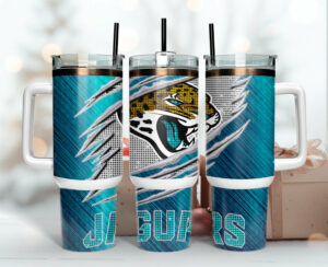 Jacksonville Jaguars NFL Custom Stanley Quencher 40oz Stainless Steel Tumbler With Handle - Threewoofs