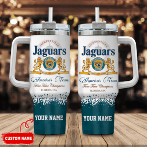 Custom Jacksonville Jaguars Tumbler Mug with Straw - Personalized Gift