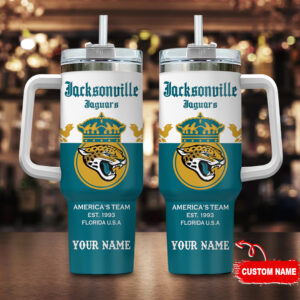 Customizable Jacksonville Jaguars Tumbler with Handle - Perfect Gift for Fans