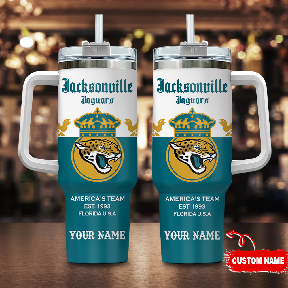 Customizable Jacksonville Jaguars Tumbler with Handle - Perfect Gift for Fans