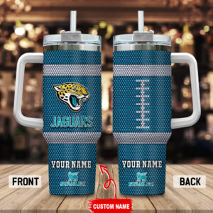 Custom Jaguars Tumbler with Handle & Straw - Personalized Gift for Fans