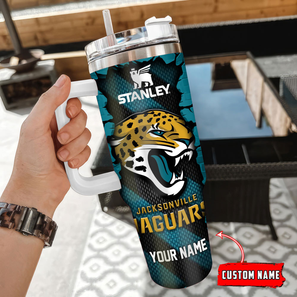 Custom Name Stanley Jaguars Tumbler - Personalized Insulated Mug - Image 3