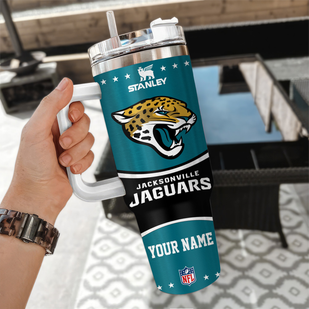 Custom Jacksonville Jaguars Tumbler with Handle - Personalized NFL Fan Gift - Image 3