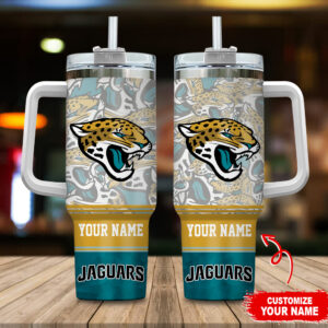 Customizable Jaguars Insulated Tumbler with Handle - Personalize Your Drinkware