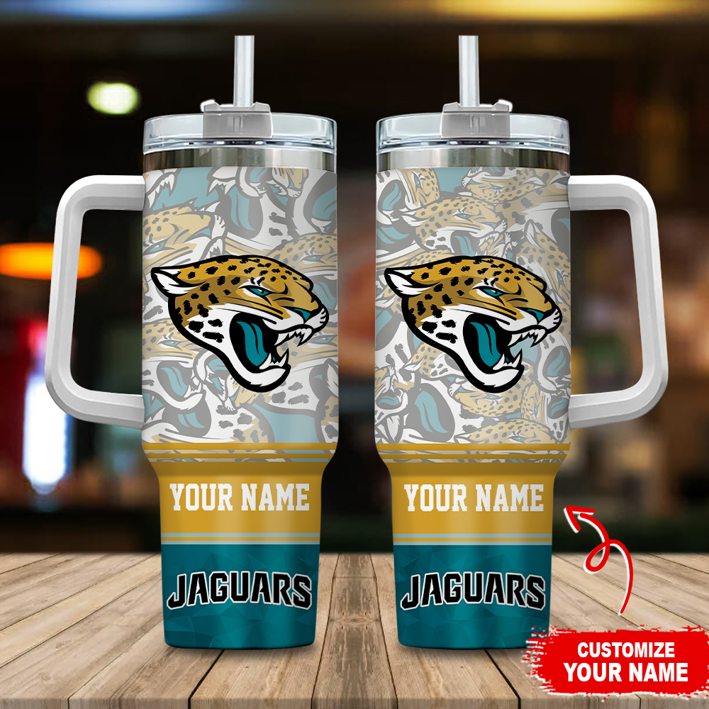 Customizable Jaguars Insulated Tumbler with Handle - Personalize Your Drinkware
