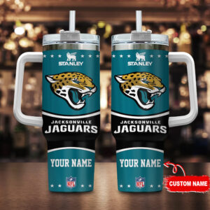 Custom Jacksonville Jaguars Tumbler with Handle - Personalized NFL Fan Gift