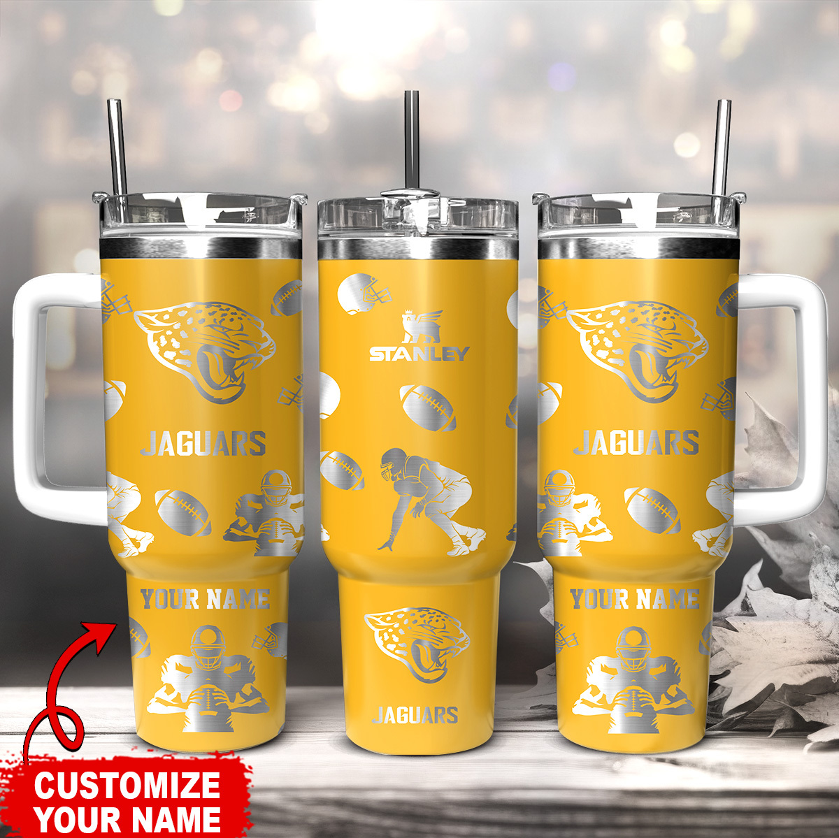Customizable Jaguars Tumbler - Personalized Name, Bold Design