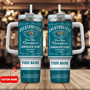 Custom Jacksonville Champions Tumbler - Personalized NFL Fan Mug with Straw