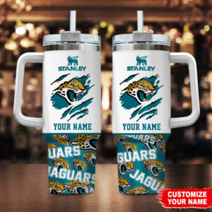 Customizable Stanley Jaguars Tumbler with Handle & Straw - Personalized Name