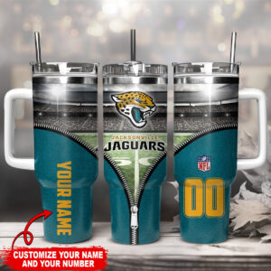 Customizable Jacksonville Jaguars Stainless Steel Tumbler - Personalized Name & Number