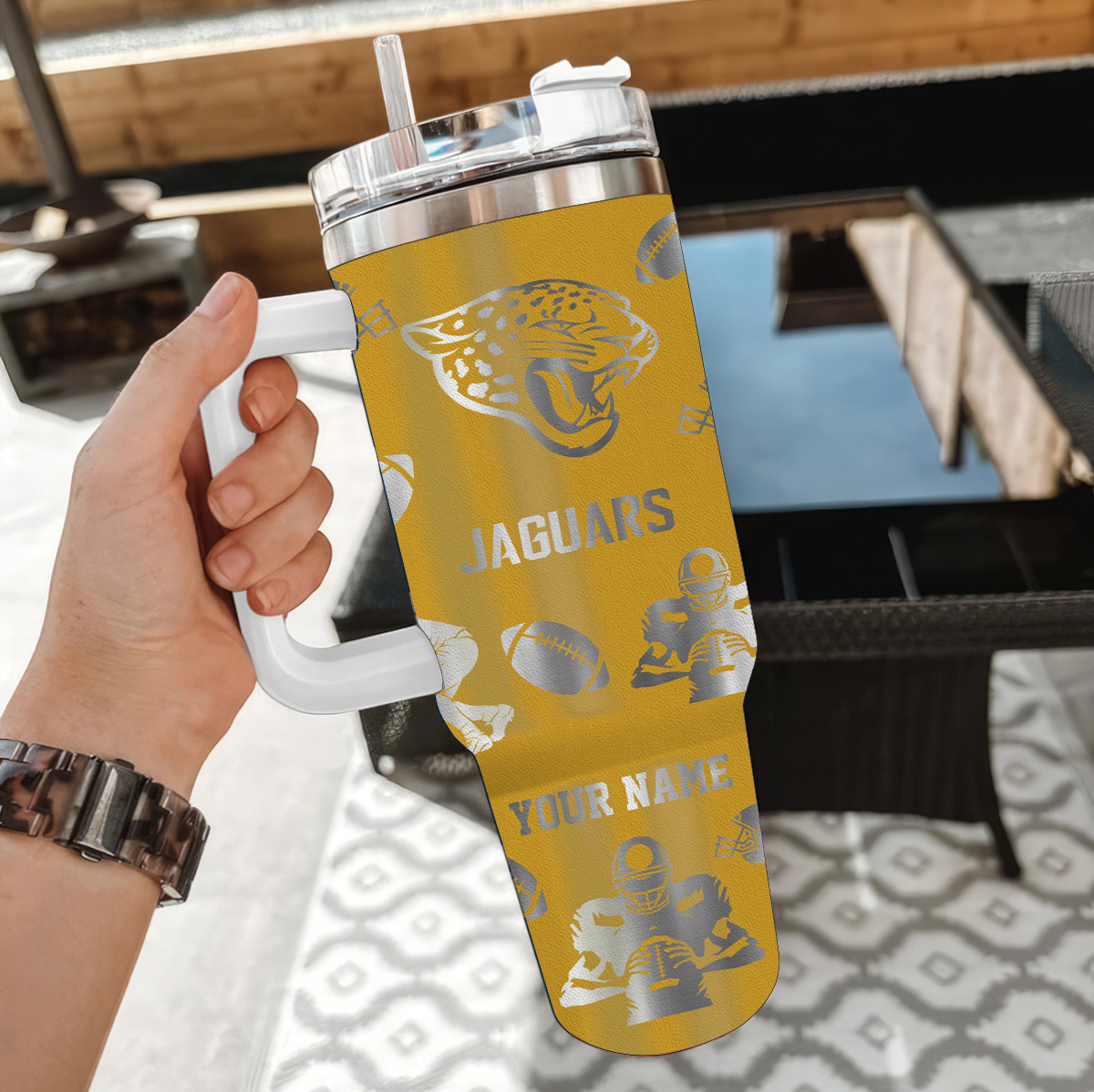 Customizable Jaguars Tumbler - Personalized Name, Bold Design - Image 2