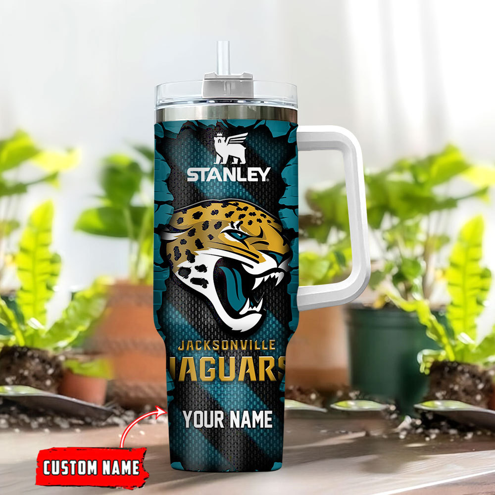 Custom Name Stanley Jaguars Tumbler - Personalized Insulated Mug - Image 2