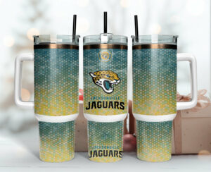 Jacksonville Jaguars Insulated Tumbler with Handle & Straw - Stay Hydrated in Style