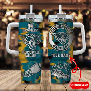Custom Jacksonville Jaguars Tumbler with Handle - Personalized Sports Fan Gift