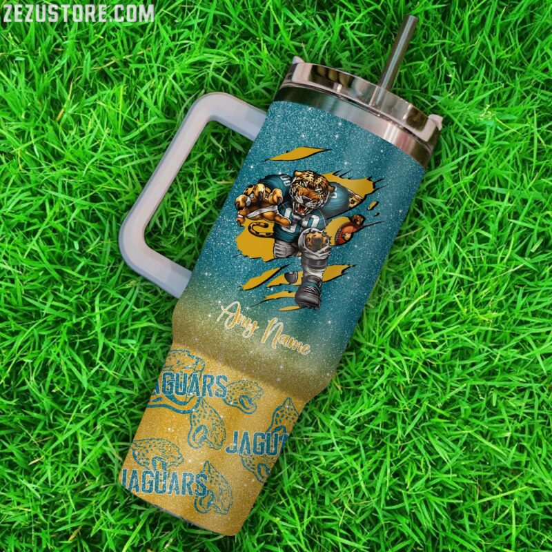 Personalized Jaguars Tumbler - Custom Name Sports Fan Gift - Image 3