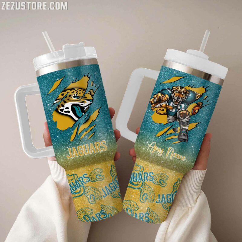 Personalized Jaguars Tumbler - Custom Name Sports Fan Gift