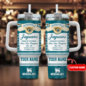 Custom Jacksonville Jaguars Insulated Tumbler with Handle - Personalized Gift for Fans