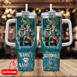 Custom Jacksonville Jaguars Tumbler with Handle - Personalized Fan Gift