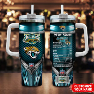 Custom Jaguars Fan Tumbler - Personalized Name NFL Insulated Cup