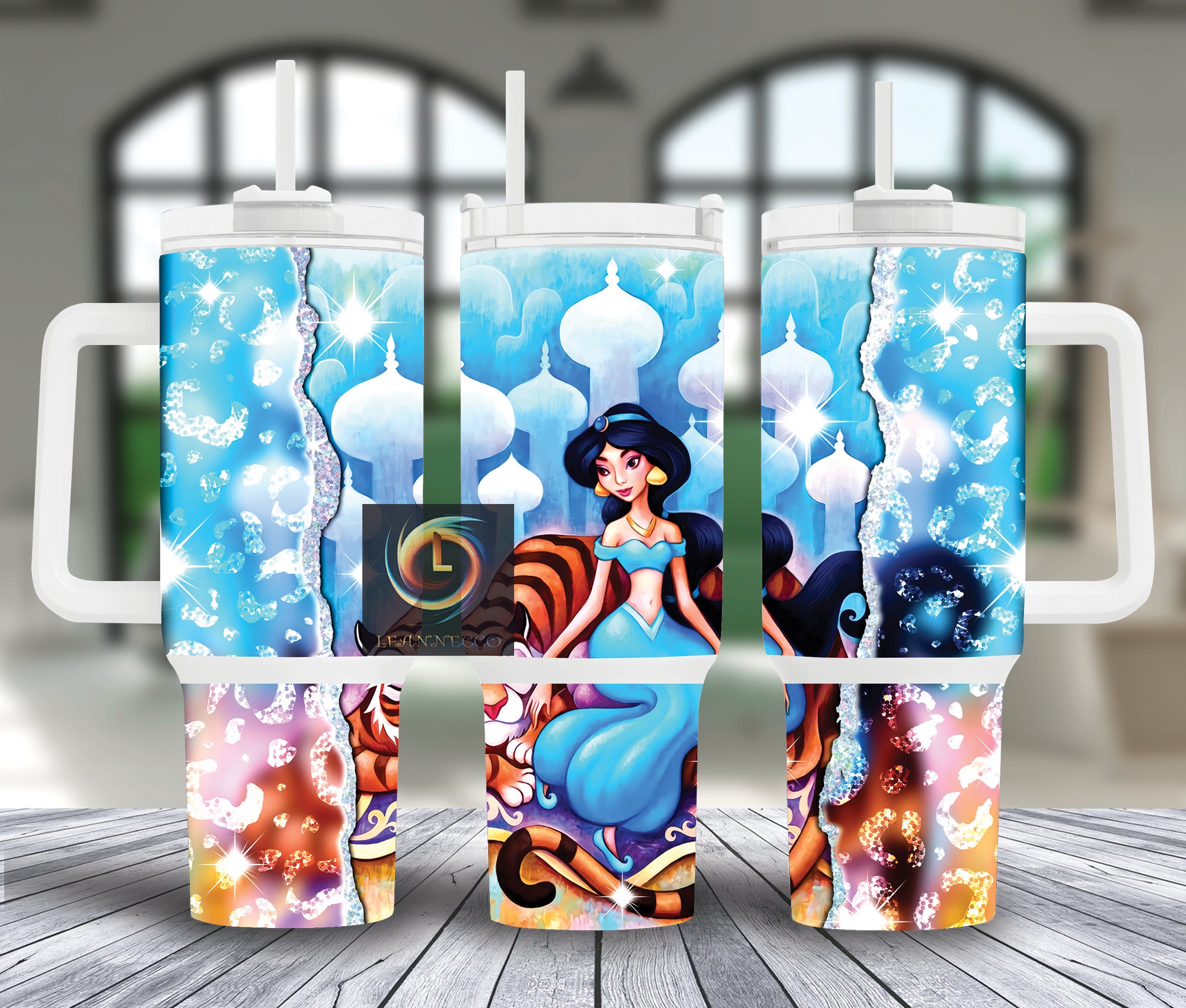 Enchanting Princess Fantasy Tumbler with Straw - Vibrant and Durable Design