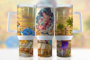 Enchanting Princess Travel Mug with Glitter - Magical Kingdom Design