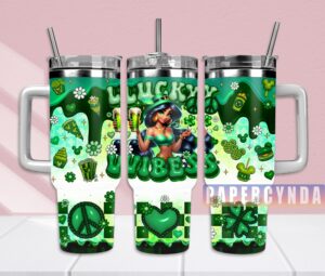 Lucky Vibes St. Patrick's Day Tumbler with Straw - Celebrate in Style