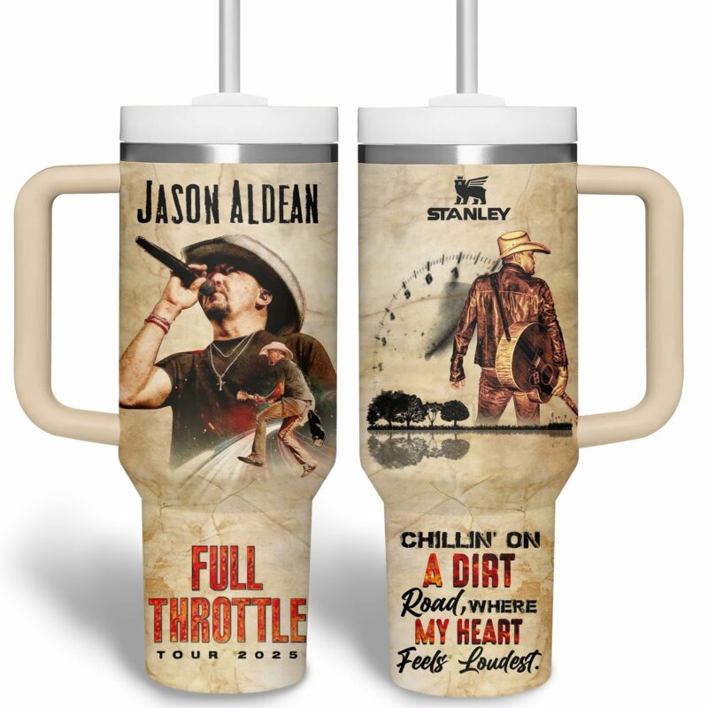 Jason Aldean Music Custom Stanley Quencher 40oz Stainless Steel Tumbler With Handle - Threewoofs - Image 2