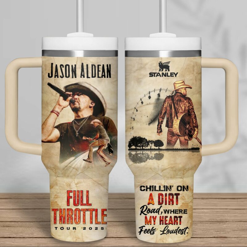 Jason Aldean Music Custom Stanley Quencher 40oz Stainless Steel Tumbler With Handle - Threewoofs - Image 3
