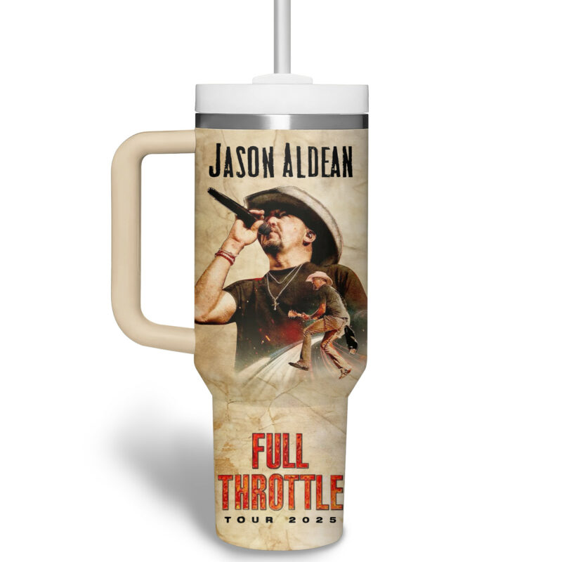 Jason Aldean Music Custom Stanley Quencher 40oz Stainless Steel Tumbler With Handle - Threewoofs - Image 5