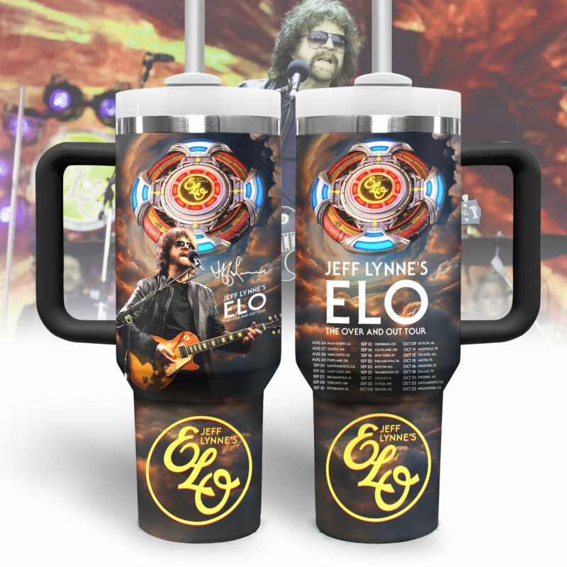 Jeff Lynne Music Custom Stanley Quencher 40oz Stainless Steel Tumbler With Handle - Threewoofs