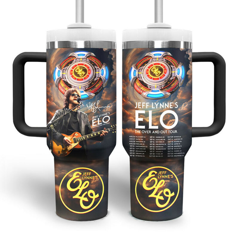 Jeff Lynne Music Custom Stanley Quencher 40oz Stainless Steel Tumbler With Handle - Threewoofs - Image 3
