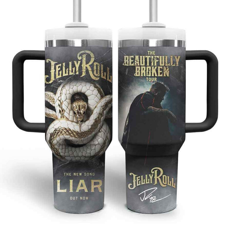 Jelly Roll Music Custom Stanley Quencher 40oz Stainless Steel Tumbler With Handle - Threewoofs - Image 3