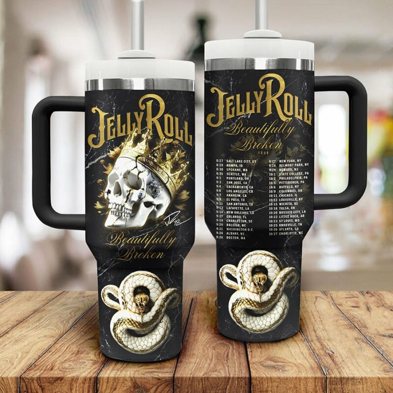 Jelly Roll Music Custom Stanley Quencher 40oz Stainless Steel Tumbler With Handle - Threewoofs - Image 2