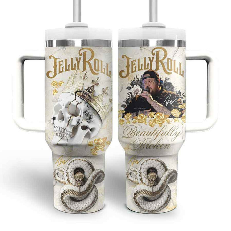 Jelly Roll Music Custom Stanley Quencher 40oz Stainless Steel Tumbler With Handle - Threewoofs - Image 3