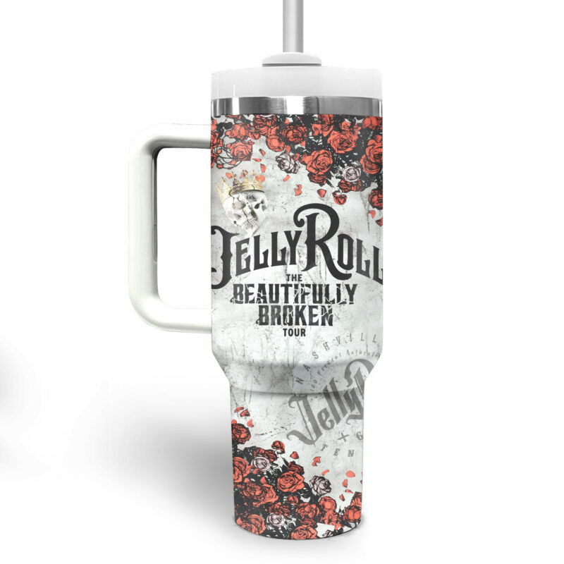 Jelly Roll Music Custom Stanley Quencher 40oz Stainless Steel Tumbler With Handle - Threewoofs - Image 3