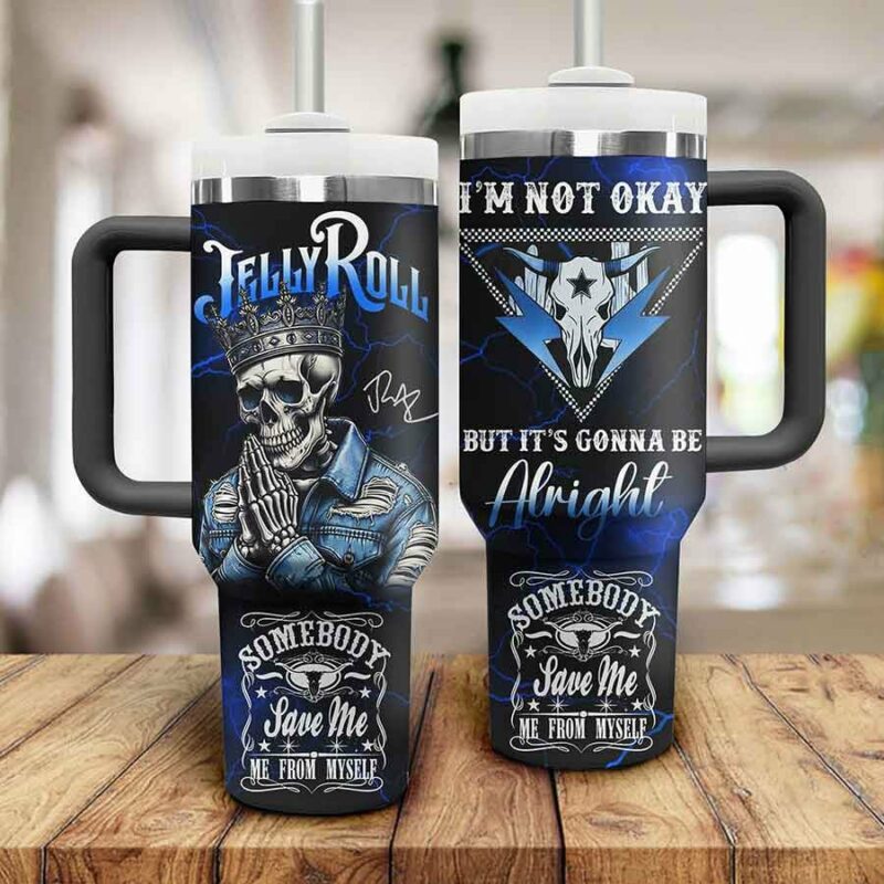 Jelly Roll Music Custom Stanley Quencher 40oz Stainless Steel Tumbler With Handle - Threewoofs - Image 2