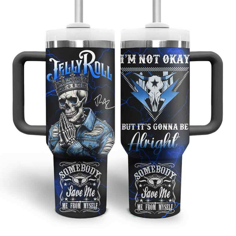 Jelly Roll Music Custom Stanley Quencher 40oz Stainless Steel Tumbler With Handle - Threewoofs - Image 3