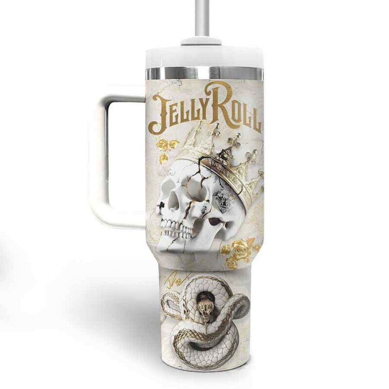 Jelly Roll Music Custom Stanley Quencher 40oz Stainless Steel Tumbler With Handle - Threewoofs - Image 4